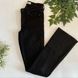 Black Flared High Rise Jeans with Stretch